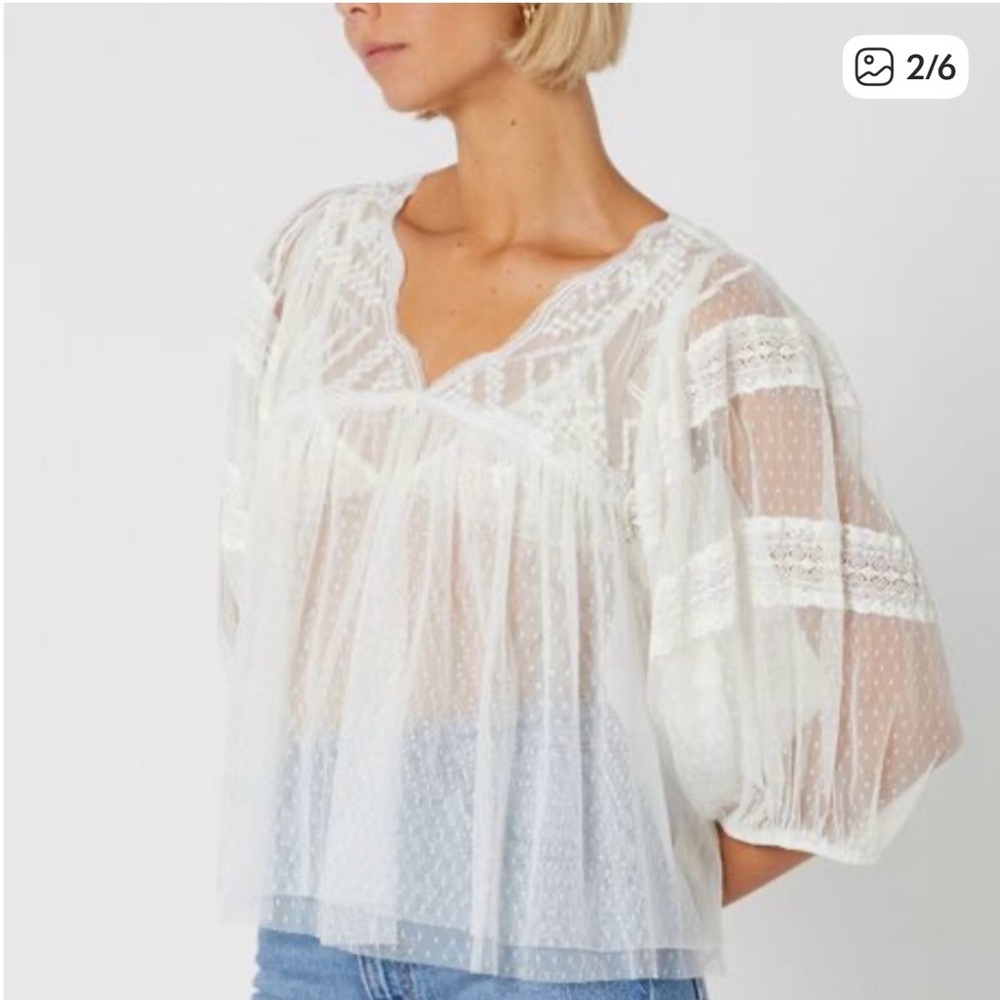 Free People True Candy Tunic Top in White  Large. NWOT - Picture 12 of 12